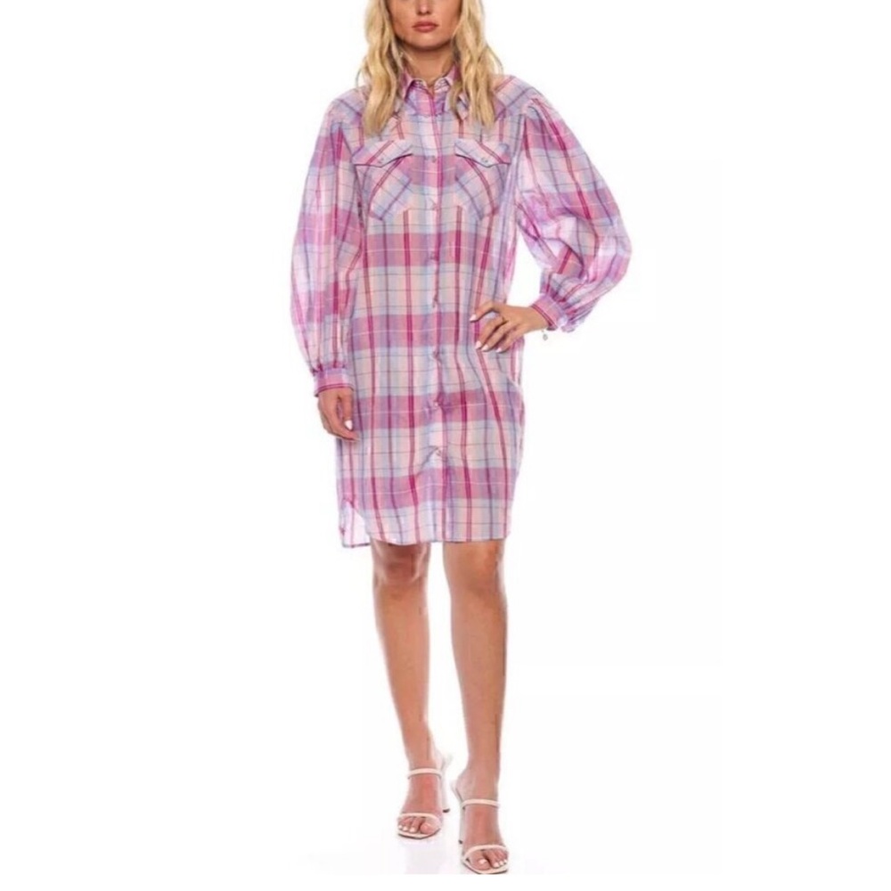 ISABEL MARANT etoile The Britany Button Down Western Shirt Dress Cotton SZ: X-S